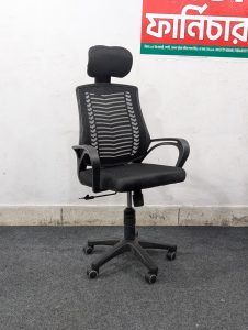 V Mesh Fiber Chair - Black Colour
